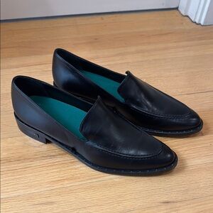 FRĒDA SALVADOR Classic Black Leather Loafers